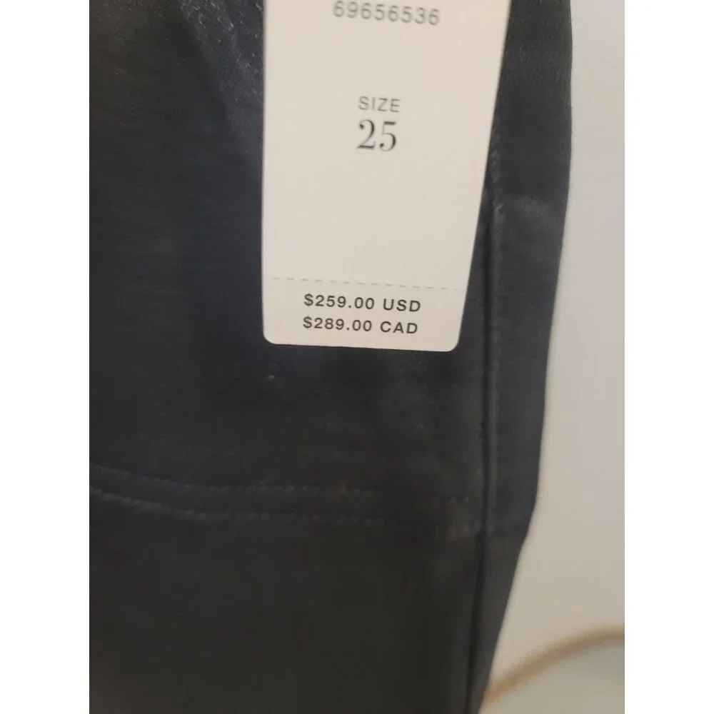 PAIGE jet black fog coated denim cropped Mayslie Jogger urban jeans pants 25 NWT - Picture 5 of 8